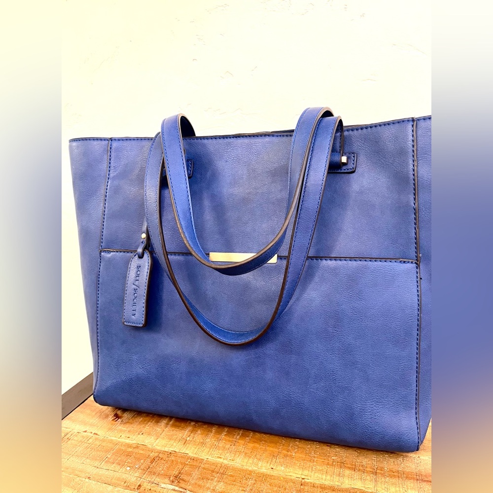 Sole Society Blue Laptop Tote NEW - Picture 5 of 9